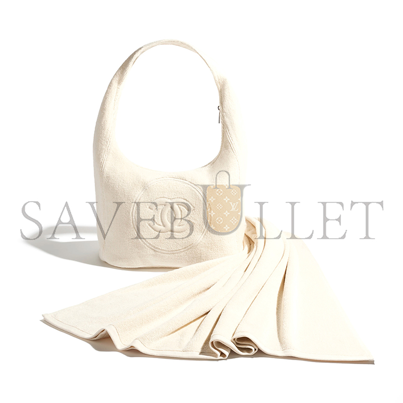 Ch*el coco beach 2025 collection beachwear set cotton ivory aaa938 (58*38*20cm)